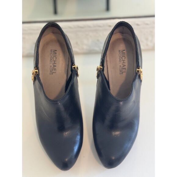 MICHAEL Michael Kors York Black Leather Stiletto Heel Ankle Booties Size 7M - Picture 7 of 7